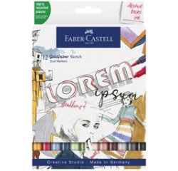 FABER-CASTELL Marqueur Sketch GOLDFABER, étui de 12