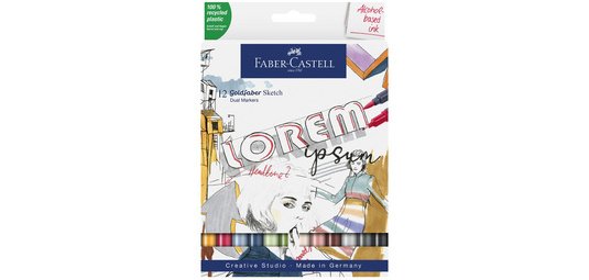 FABER-CASTELL Marqueur Sketch GOLDFABER, étui de 12