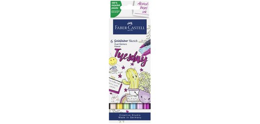 FABER-CASTELL Marqueur Sketch GOLDFABER, étui de 6 Kawaii