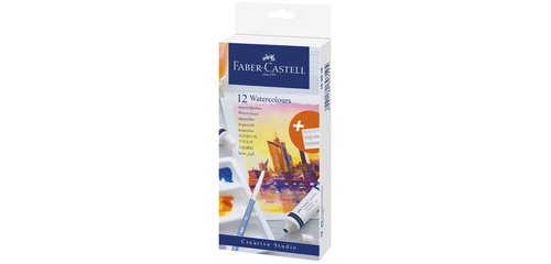 FABER-CASTELL Aquarelle en tube, étui carton de 12