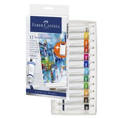 FABER-CASTELL Acrylverf in tube, kartonnen doos van 12