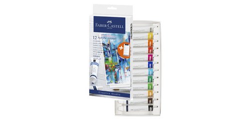 FABER-CASTELL Acrylique en tube, étui carton de 12
