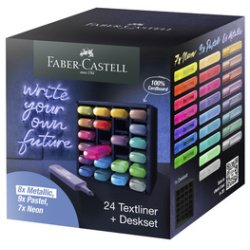 En_rotulador faber castell fluorescente textliner 46 set escritorio de 24 unidades colores surtidos