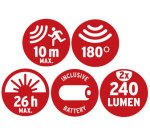 LUFOS LED-Batteriestrahler, 2x 240 Lumen, IP44