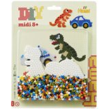 Hama Perles à repasser midi 'Voiture/dinosaure', en blister