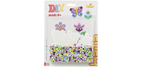 Hama Perles à repasser midi 'Papillon/petite fleur', blister