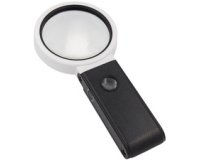 Loupe UV avec lumière LED et pied pliable, noir/blanc