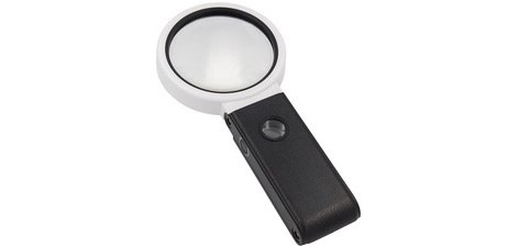Loupe UV avec lumière LED et pied pliable, noir/blanc