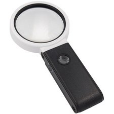 Loupe UV avec lumière LED et pied pliable, noir/blanc