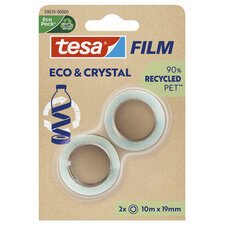 Film ruban adhésif ECO & CRYSTAL, 19 mm x 33 m, blister