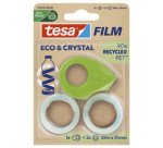 Film ruban adhésif ECO & CRYSTAL + dévidoir - Largeur 19 mm x longueur 10 m