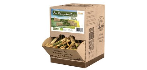 Organic beet sugar stick, in display