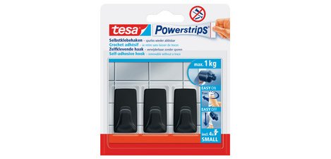 Powerstrips Rechteckiger Klebehaken SMALL, schwarz