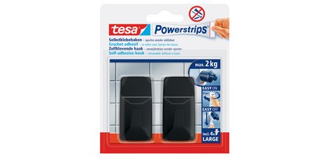 Crochet L - Powerstrips - auto adhésifs - rectangulaire - 57 x 21 x 29 mm -