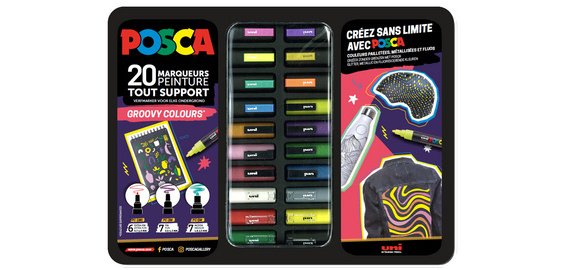 Marqueur à pigment 'GROOVY COLOURS', mallette métal