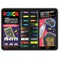 Mallette GROOVY COLOURS de 20 marqueurs peinture. 3 pointes PC1MC, PC3MC et PC5M.Couleurs assorties