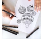 Feutre technique uni pin, étui métal de 14 pièces