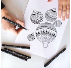 Set d'instruments d'écriture pin, étui métal de 14