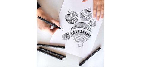 Feutre technique uni pin, étui métal de 14 pièces