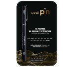 Feutre technique uni pin, étui métal de 14 pièces