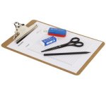 Porte-bloc à pince, panneau de fibres, A4, brun