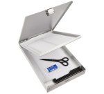 Porte-formulaire avec compartiment, en aluminium, A4