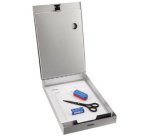 Porte-formulaire avec compartiment, en aluminium, A4