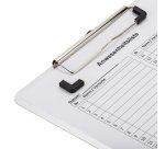 Porte-bloc à pince, en aluminium, A4, pince plate