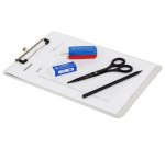 Porte-bloc à pince, en aluminium, A4, pince plate