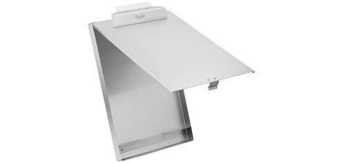 Porte-formulaire, en aluminium, avec compartiment, A4