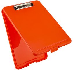 Porte-bloc à pince Safety, avec compartiment, orange