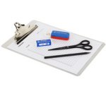 Porte-bloc à pince, en aluminium, A4, pince papillon