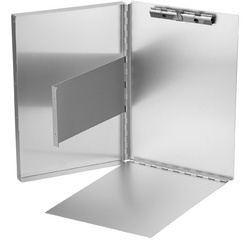 Porte-formulaire, en aluminium, avec compartiment