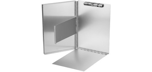 Porte-formulaire, en aluminium, avec compartiment