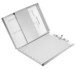 Porte-formulaire, en aluminium, avec compartiment