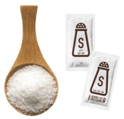 Portion de sel, emballé à l'unité, dans un carton