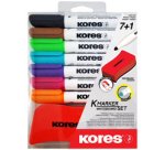 Kit de marqueurs pour tableau blanc, 7 marqueurs +