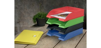 Corbeille à courrier Recycle, A4, polystyrène, noir