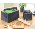 Boîte de rangement en tissu, taille L, set de 2, gris