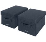 Boîte de rangement en tissu, taille L, set de 2, gris