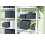 Boîte de rangement en tissu, taille L, set de 2, gris