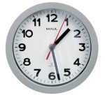 Horloge murale/radio step, diamètre: 200 mm, argent