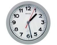 Horloge murale/radio step, diamètre: 200 mm, argent