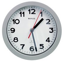 Horloge murale/radio step, diamètre: 200 mm, argent