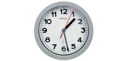 Horloge murale/radio step, diamètre: 200 mm, argent