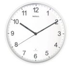 Horloge MAULsprint RC Ø30x5cm plastique blanc/blanc
