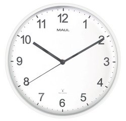 Horloge MAULsprint RC Ø30x5cm plastique blanc/blanc