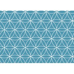 Papier cadeau 'Fleurs de vie bleues', sur rouleau