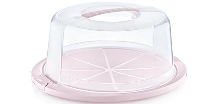 Cloche à gâteau 'ricardo', rond, nordic-pink