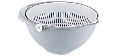 Bol passoire 2en1 'stella', grand, nordic-grey